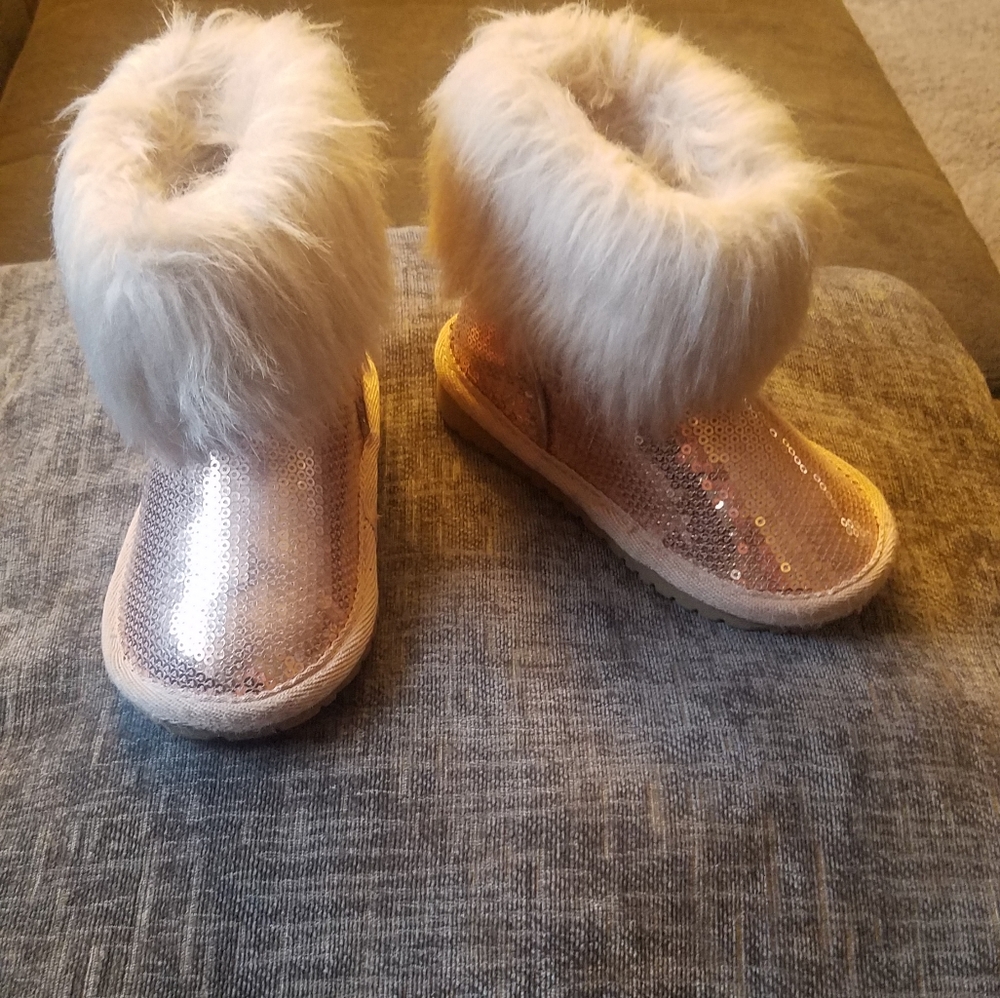 Rose Gold Sequin Boot